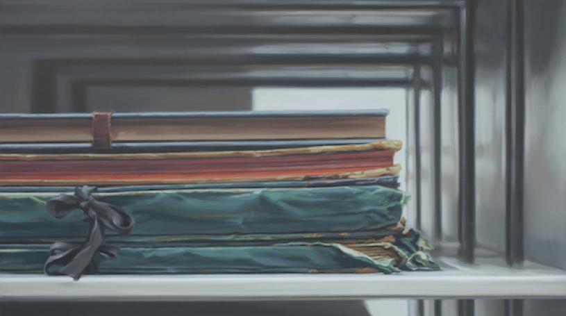 “The Morgan Library and Museum (f318)” (2017, Oil on linen, 48 x 82 in.), part of “Endurance: New Works by Xie Xiaoze,” April 6-June 17 at Chambers Fine Art. Image courtesy Chambers Fine Art.